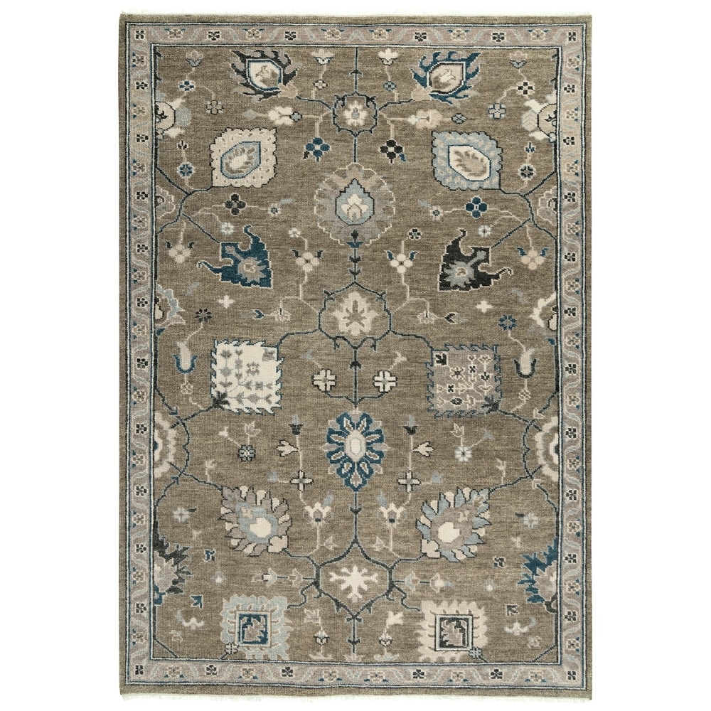 Alora Decor Mila Brown Floral Oriental Hand-tufted Wool Blend Rug