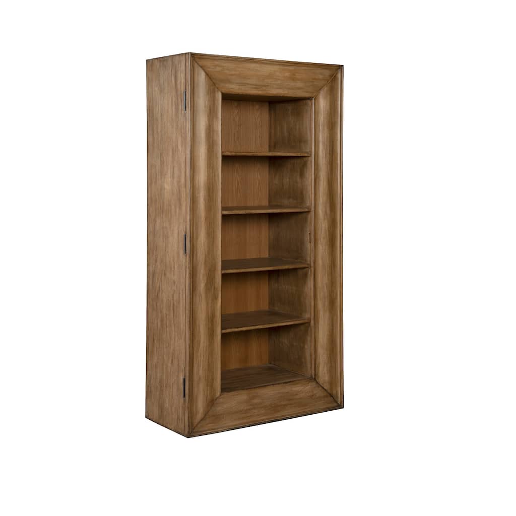 Selo Tall Curio Cabinet, 6 Shelves, 79 Inch Farmhouse Antique Brown