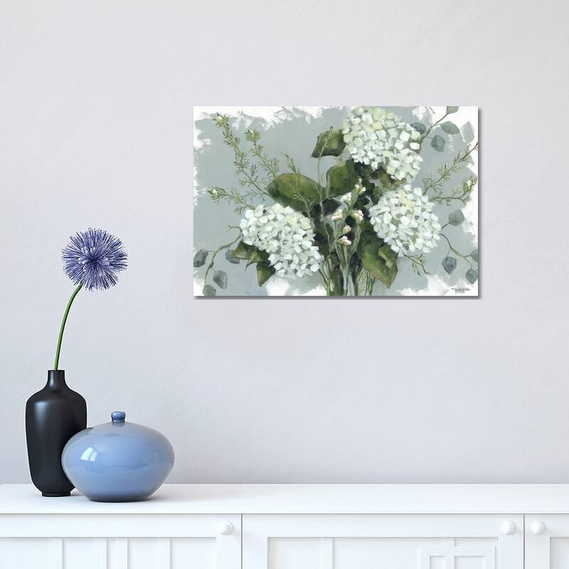 iCanvas "Hydrangeas In White" by Jennifer Holden Canvas Print - 12x18x1.5