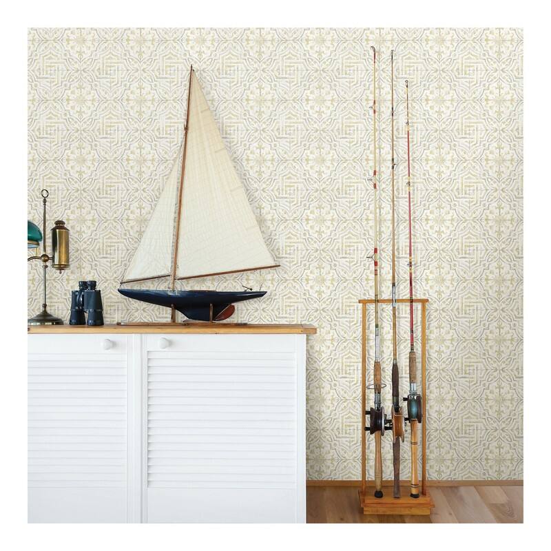 Chesapeake Sonoma Yellow Beach Tile Wallpaper - 20.5 x 396 x 0.025