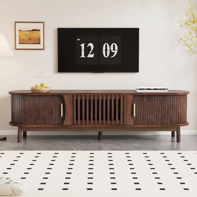 Charming Wood TV Stand with Storage and Stylish Finish for Living Room