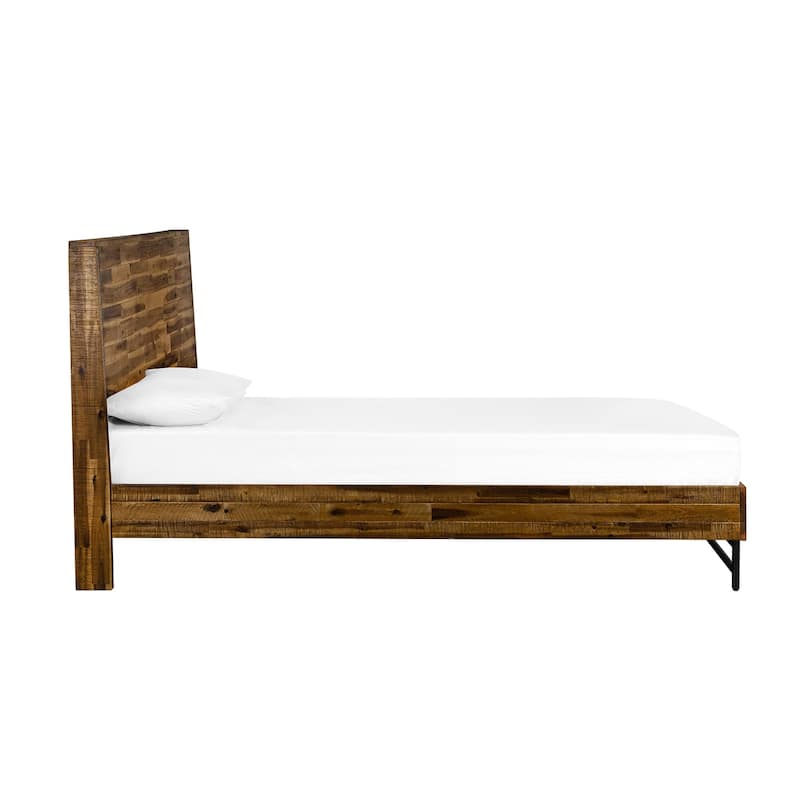 Acacia Platform Bed - Vintage Style Bed Frame - Modern Bedroom Furniture