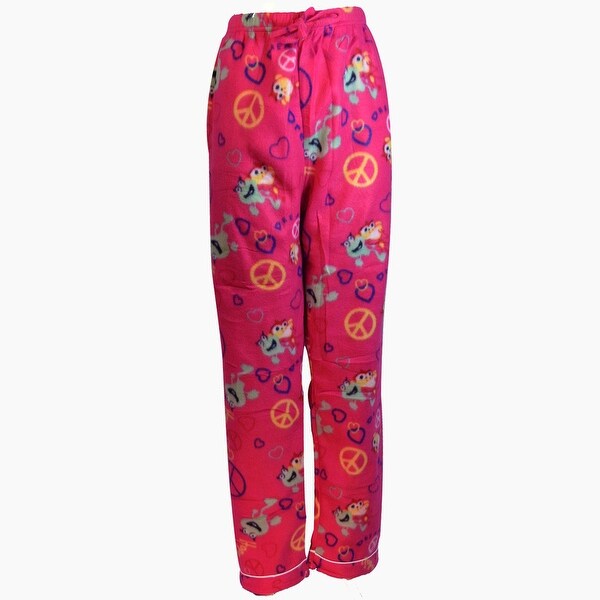 Women's Fleece Multi Pattern Pajamas Pants (Fuchsia)