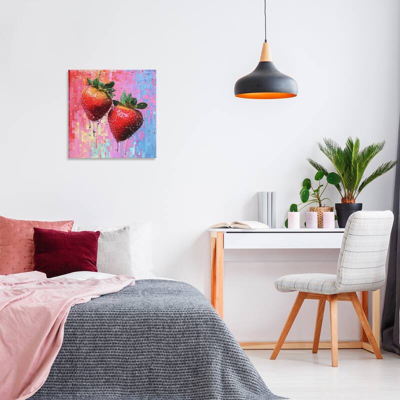 Stupell Lush Strawberries with Water Drip Canvas Wall Art Design By LSR Creative Studio