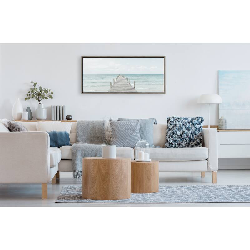 Kate and Laurel Sylvie Wooden Pier Beach Framed Canvas by Amy Peterson