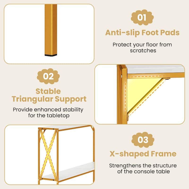 Costway Narrow Console Table 2-Tier Entryway Table with Storage 2 - See Details