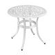 preview thumbnail 13 of 14, Outdoor Cast Aluminum Dining Table with Umbrella Hole White