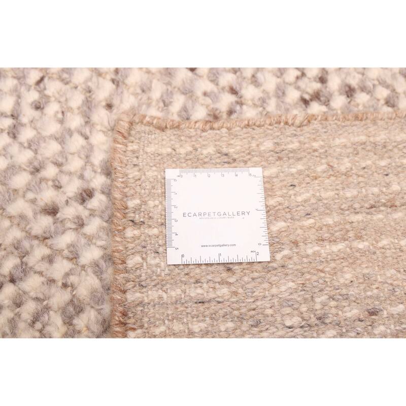 ECARPETGALLERY Hand-knotted Looma Cream, Taupe Wool Rug - 7'11 x 10'2