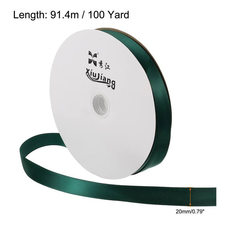 Satin Ribbon, Double Face Solid Crafts Roll for Party Home Decoration - Dark Green