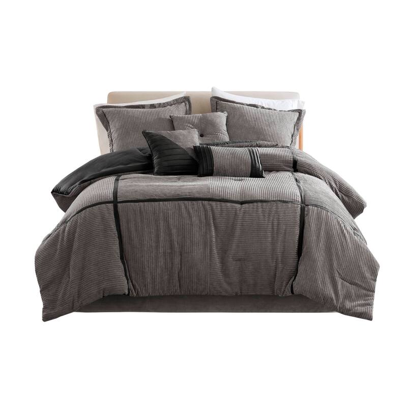 GDF Studio - Dallas 7-Piece Micro Corduroy Comforter Set