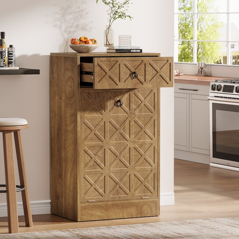 13 Gallon Laundry Hamper Cabinet, Wooden Tilt-Out Hidden Laundry Hamper