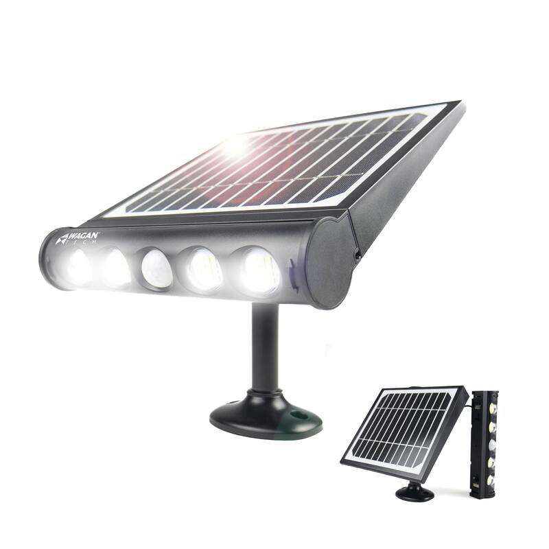 Wagan EL8567 1000 Lumen In and Out Solar Wall Light - Black - Black