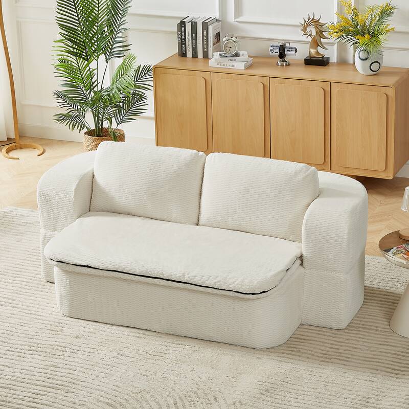2-in-1 Folding Futon Loveseat Couch Convertible into Sleeper Sofa Bed