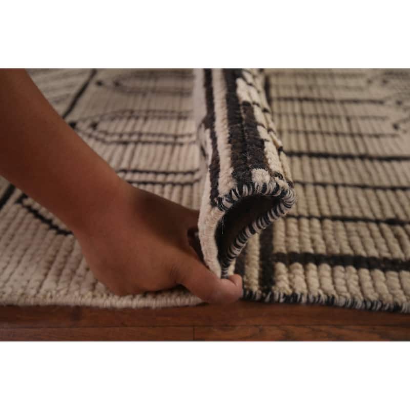 All-Over Geometric Moroccan Modern Area Rug Hand-Knotted Wool Carpet - 8'0"x 10'5"