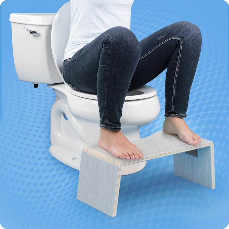 Squatty Potty Oslo Eucalyptus Folding Toilet Stool, Compact Stylish and Space-Saving Design for Better Bathroom Posture