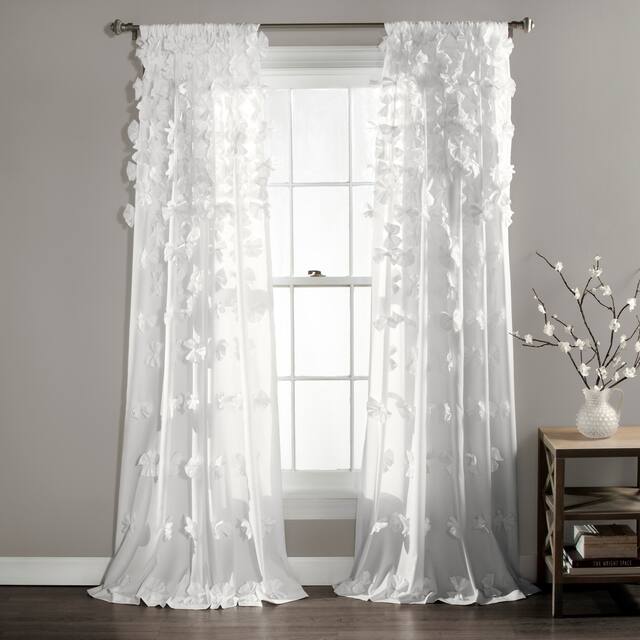 Silver Orchid Turpin Single Window Curtain Panel - 54"W x 108"L - White