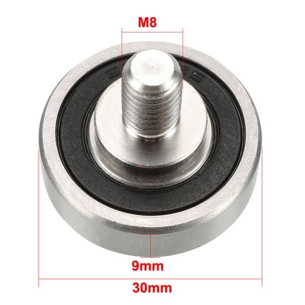30x9x9mm Idler Bearing Pulley Sliding Conveyor Wheel Threaded Rod M8*12