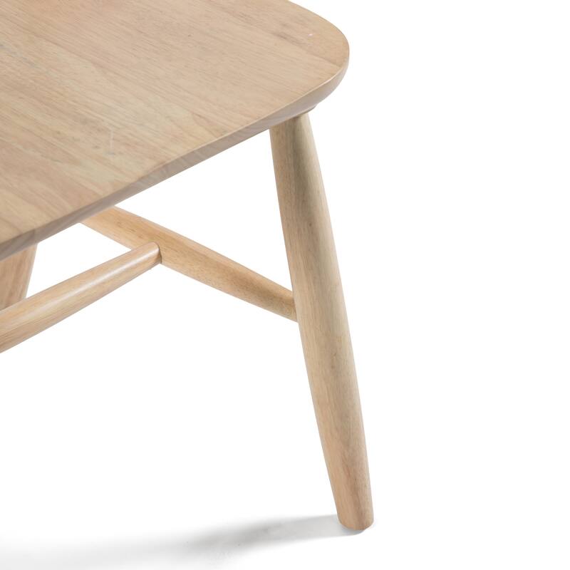 Furniture of America Zailen Mid-Century Modern 7-Piece White Oak Solid Wood Oval Dining Set