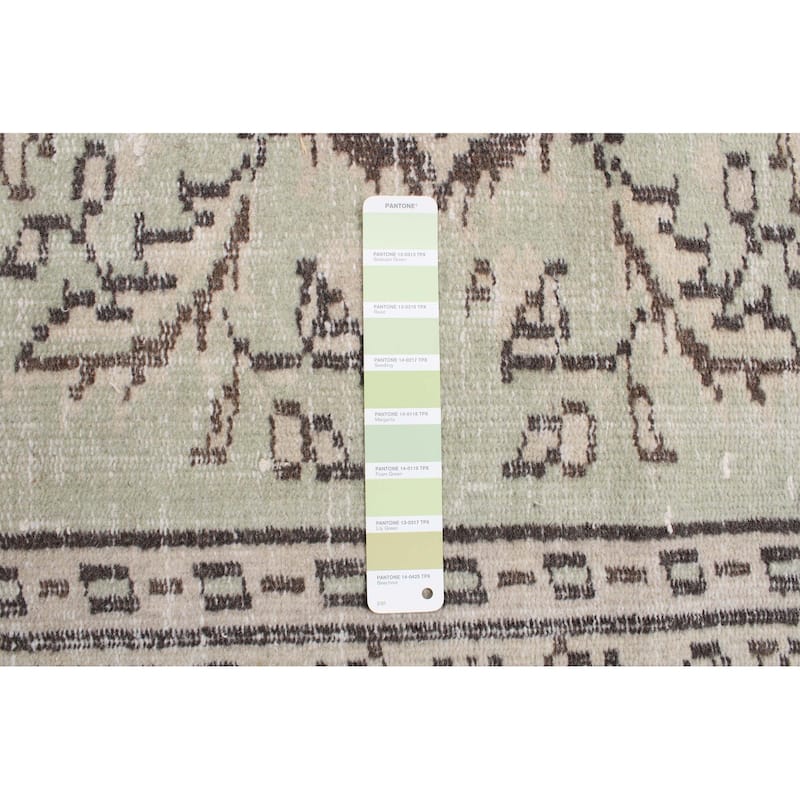 ECARPETGALLERY Hand-knotted Color Transition Light Green Wool Rug - 5'8 x 9'3
