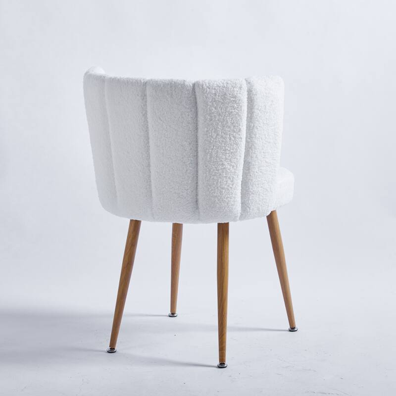 White 23.62" Accent Chairs with Iron Legs (Set of 2)