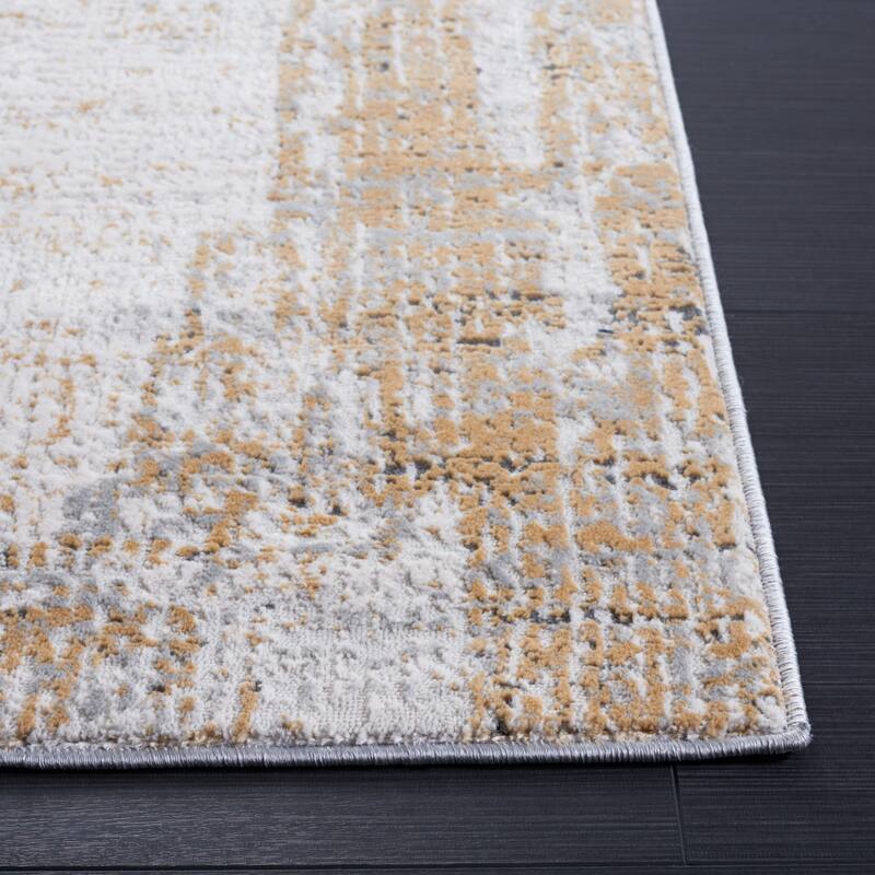 SAFAVIEH Vogue Lucinda Modern & Contemporary Rug - 6'7" Square - Grey/Gold