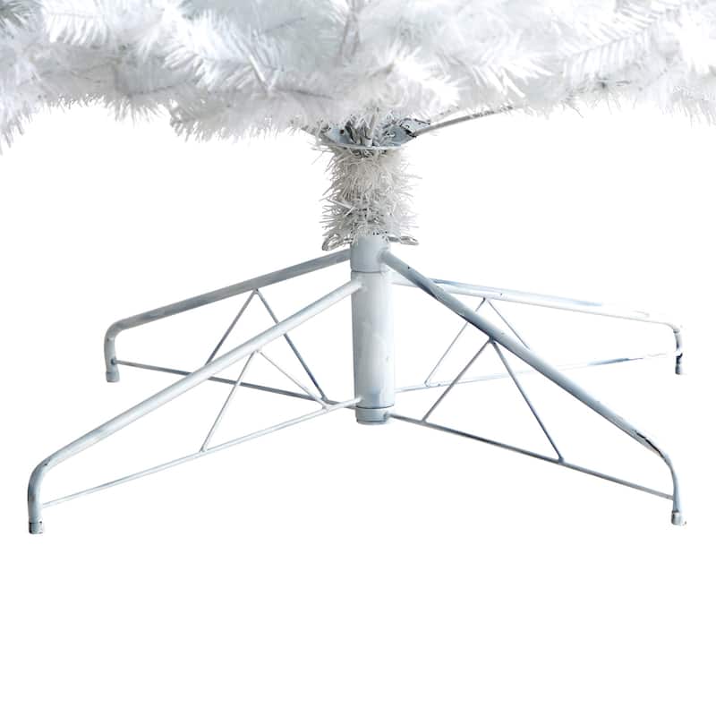 9ft. White Artificial Christmas Tree with 1860 Branches and 650 LED Lights - Elegant Festive X-Mas Centerpiece