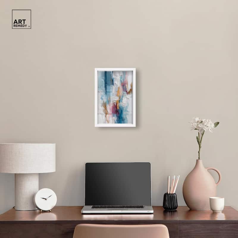 Petal Pink and Ocean Blue I Shadowbox by Art Remedy