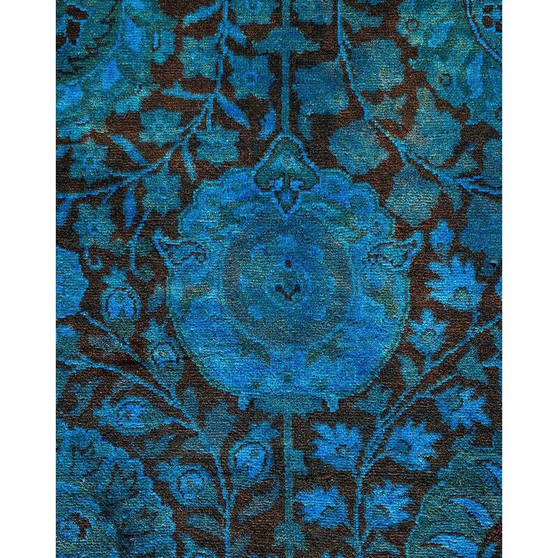 Overton Handknotted Wool Vintage Inspired Contemporary Overdyed Orange Area Rug - 18' 2" x 9' 3"