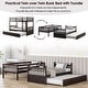 preview thumbnail 3 of 5, Twin Over Twin Bunk Bed with Twin Trundle Solid Wood Frame