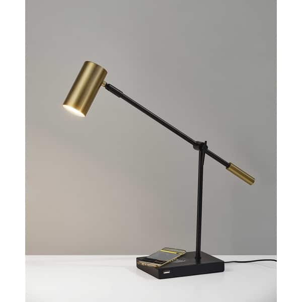 Tech Savvy Black Metal Led Charging Desk Lamp