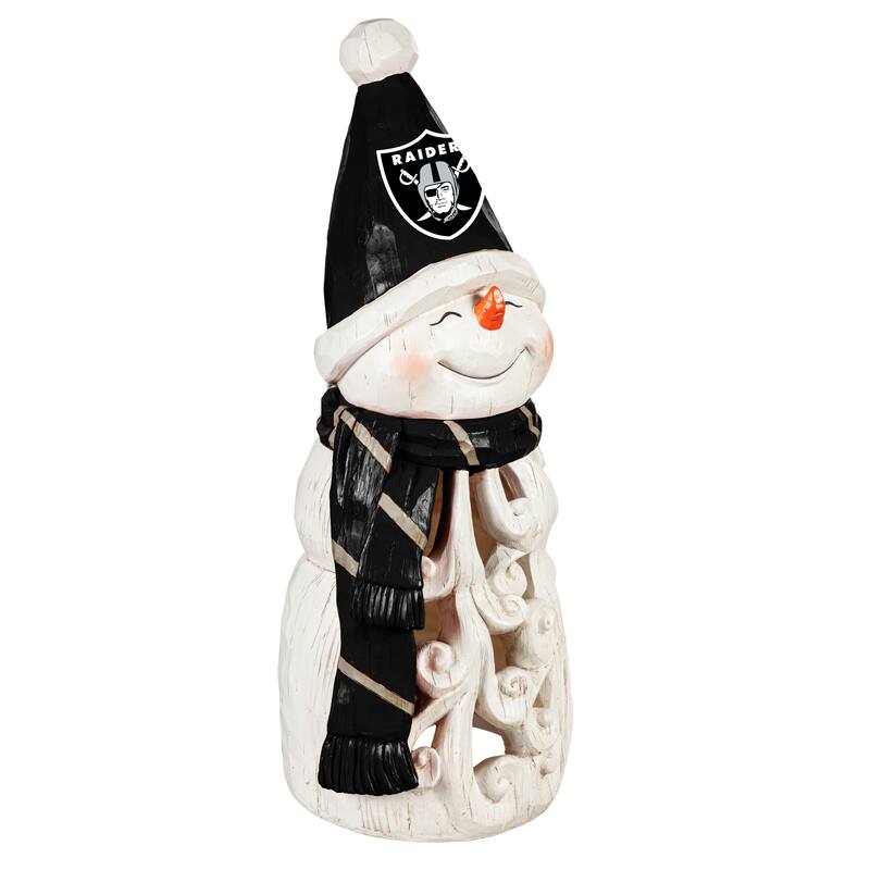 Las Vegas Raiders Snowman LED Garden Statuary, 26"