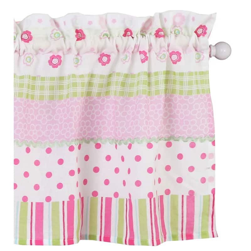 Taylor & Olive Sunfish Floral Stripe Window Valance for Kids Room - 54" x 15"