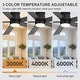 preview thumbnail 23 of 36, 42"/52" Modern Black Flush Mount Ceiling Fan with LED Light and Remote