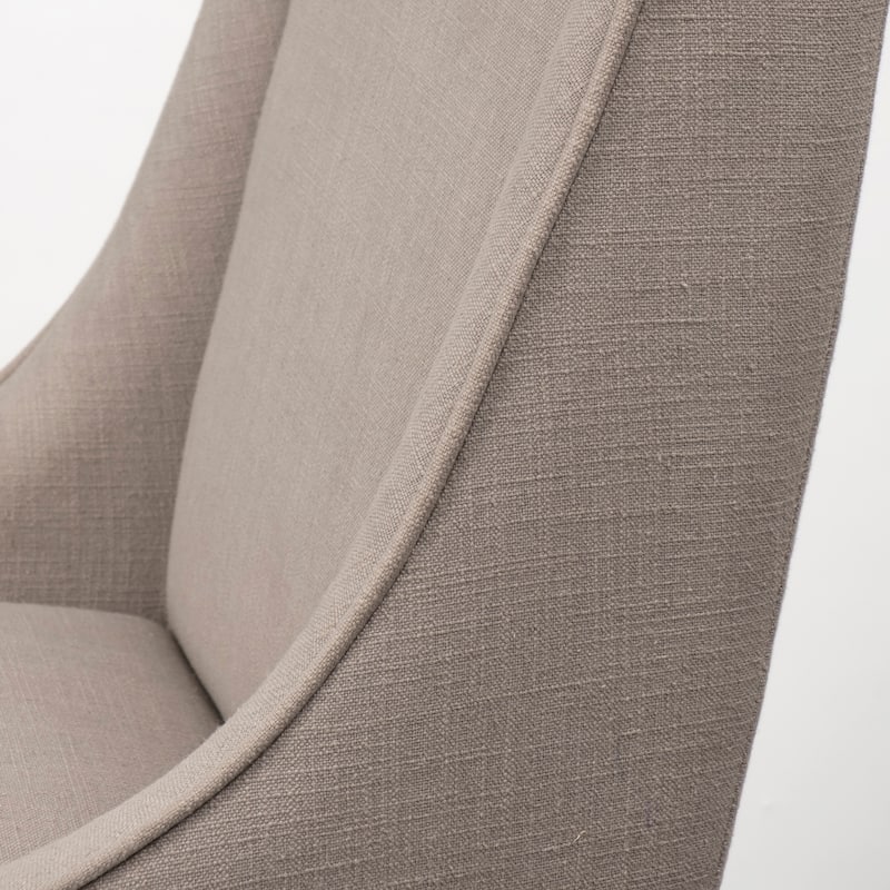 Kensington Beige Fabric Seat with Brown Solid Wood Frame Bar Stool