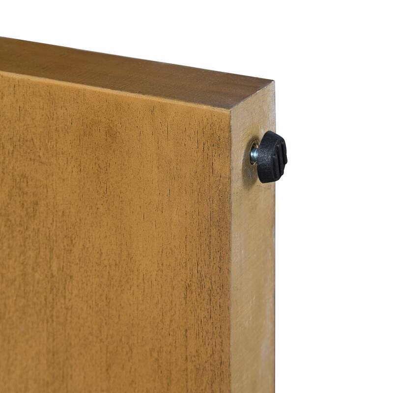 Anmytek Farmhouse Rustic Curved Wooden Storage Console Table with 2 Drawers for Entryway Hallway Living Room Natural