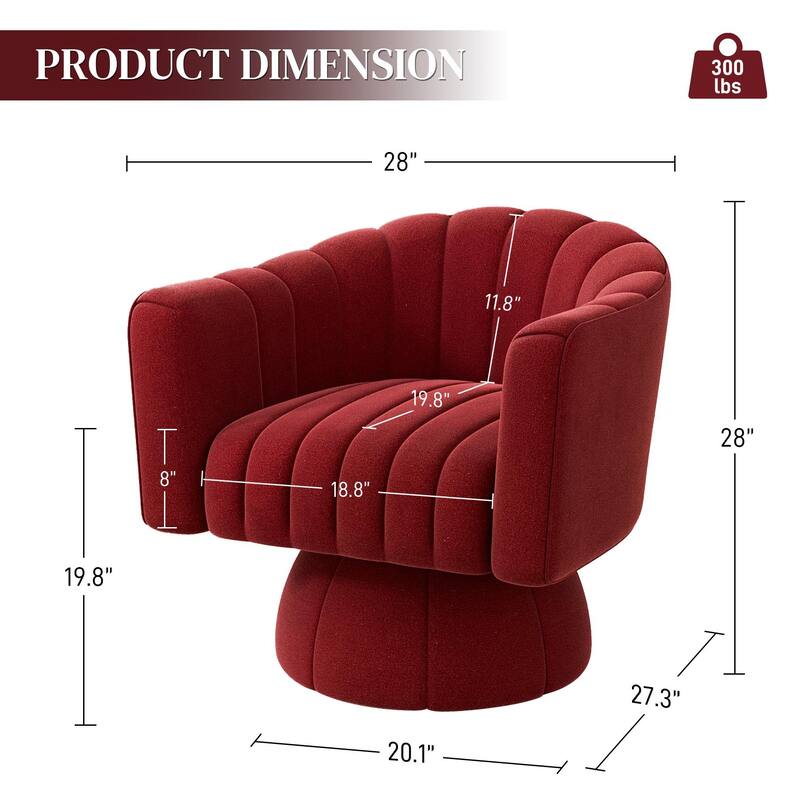 Ouyessir Oversized Modern Upholstered Barrel Chairs