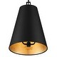 preview thumbnail 5 of 7, Alston 2 Light Matte Black & Antique Gold Chandelier - 10'' W x 13.88'' H