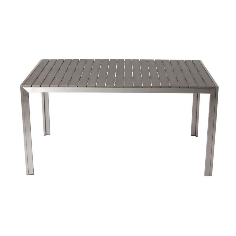 Sleek And Modish Trendy Anodized Aluminum Dining table, Gray