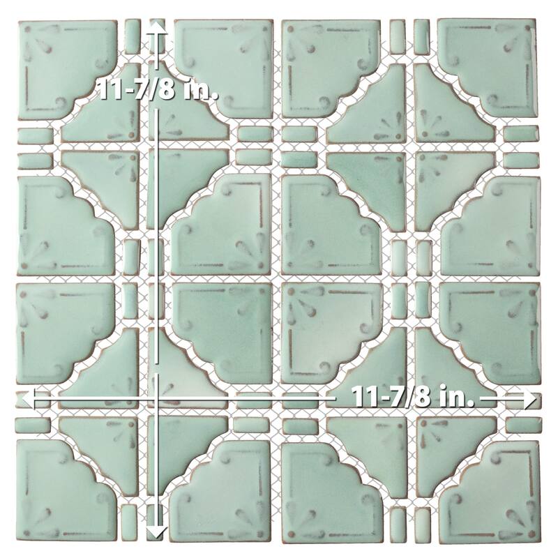 Merola Tile Hudson Moonbeam Mint Green 11-7/8" x 11-7/8" Porcelain Floor and Wall Tile