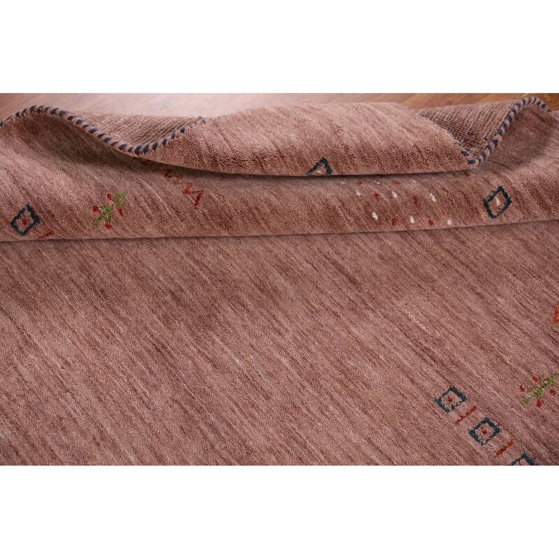 Hand Knotted Oriental 100% Wool Carpet Tribal Animal Pictorial Brown Gabbeh Area Rug - 7' 9'' X 5' 0''