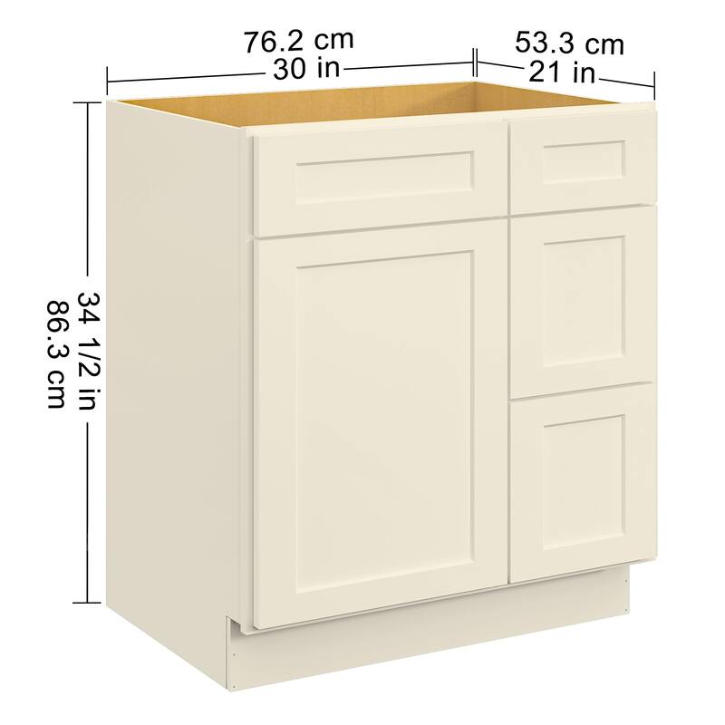 30-inch Bathroom Cabinet with Soft-Close Doors, Versatile Storage, and Waterproof MDF