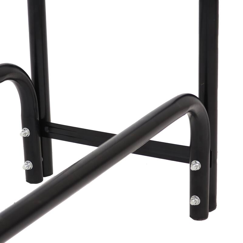 Sunnydaze Black Outdoor Firewood Stacker Storage Holder Log Rack - 8-Foot