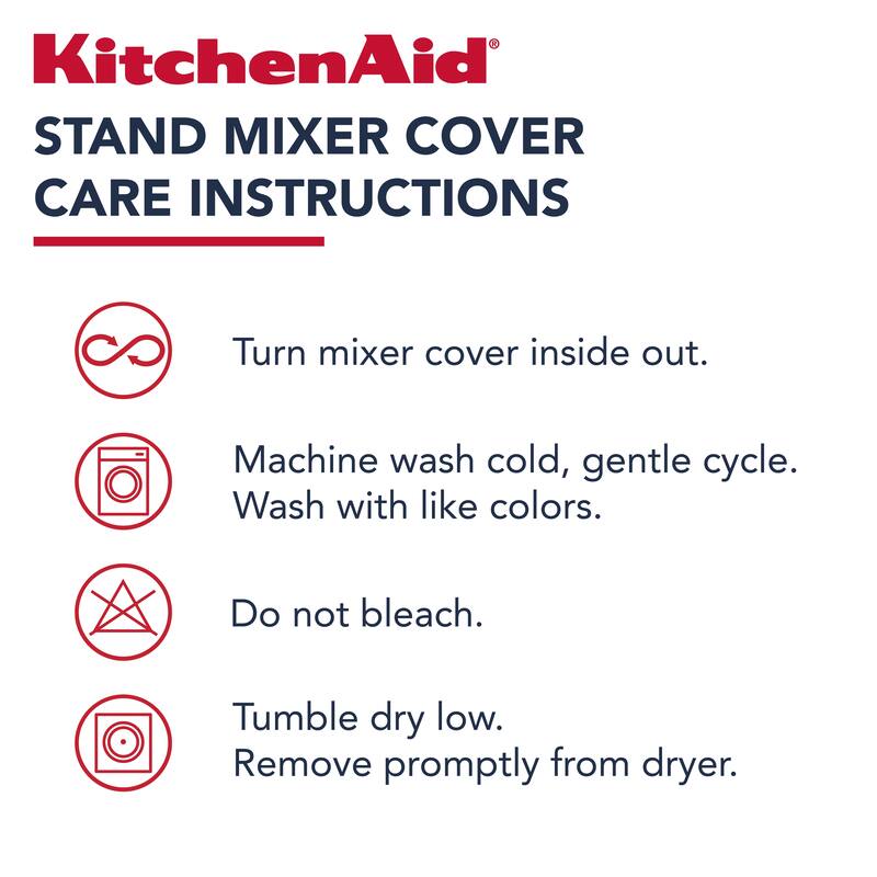 KITCHENAID Fitted Tilt-Head Solid Stand Mixer Cover with Storage Pocket, Quilted 100% Cotton