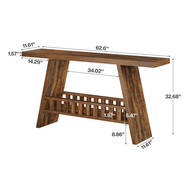 Farmhouse 2-tier Entryway Console Table for Living Room Hallway Foyer