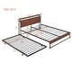 preview thumbnail 34 of 42, Slat Support Bed Frame Metal Platform Bed with Trundle