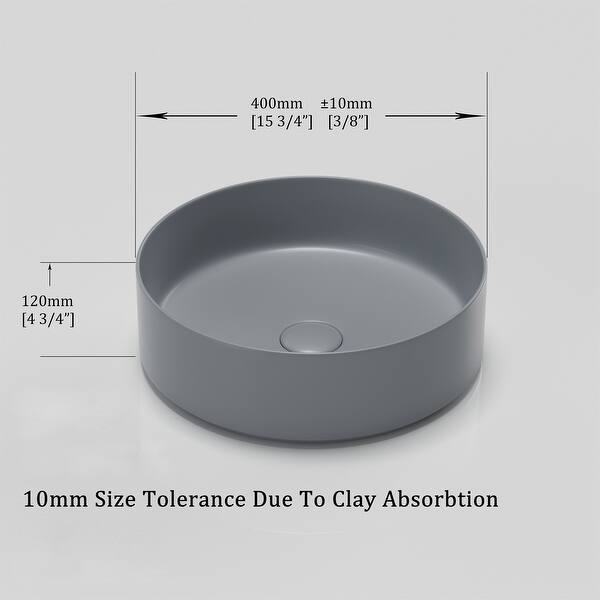 dimension image slide 0 of 7, Sink Ceramic Circular Vessel Bathroom Sink Above-Counter Sink