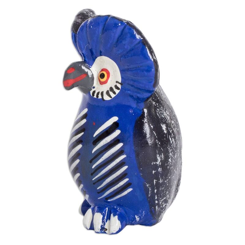 Novica Handmade Delightful Tecolote Ceramic Figurine