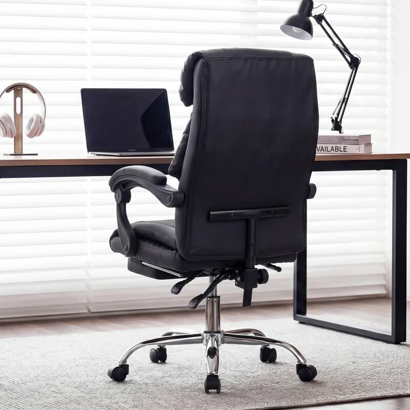 Office Adjustable Height Executive Desk Chair with Foot Rest Comfortable Computer Chair High Back Reclining Gaming Chair