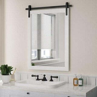 Miroir Rectangulaire Style Ferme Noire 22x30 Pouces - Cadre Bois - Neuf à Monter