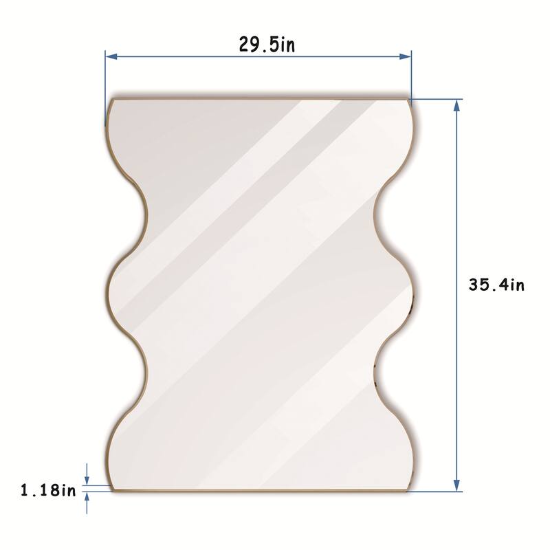 Wall Mirror Golden Rectangular Mirror